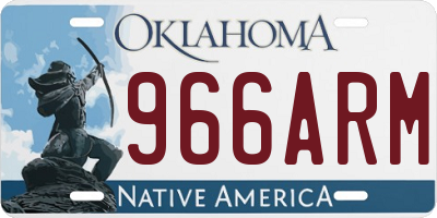 OK license plate 966ARM