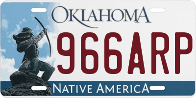 OK license plate 966ARP