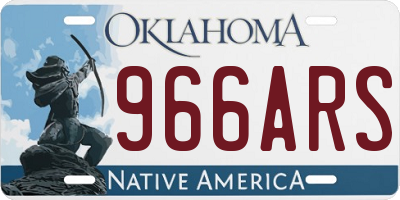 OK license plate 966ARS