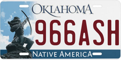 OK license plate 966ASH