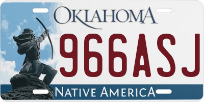 OK license plate 966ASJ