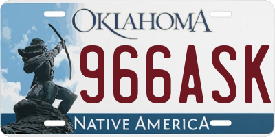 OK license plate 966ASK