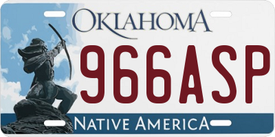 OK license plate 966ASP