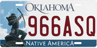 OK license plate 966ASQ