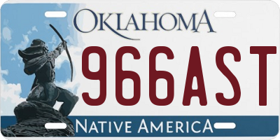 OK license plate 966AST