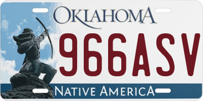 OK license plate 966ASV