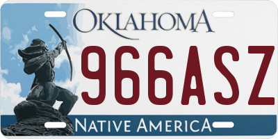 OK license plate 966ASZ