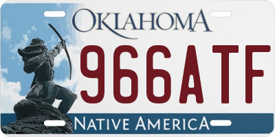 OK license plate 966ATF