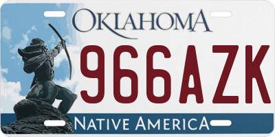 OK license plate 966AZK