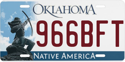OK license plate 966BFT