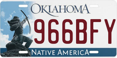 OK license plate 966BFY