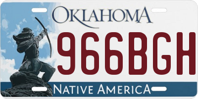 OK license plate 966BGH