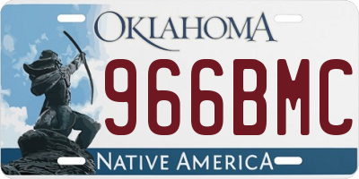 OK license plate 966BMC