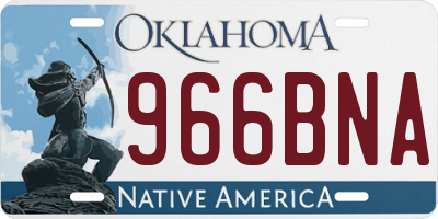 OK license plate 966BNA