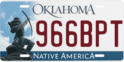 OK license plate 966BPT