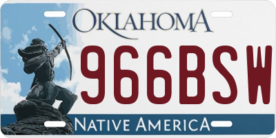 OK license plate 966BSW