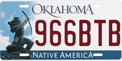 OK license plate 966BTB