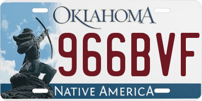 OK license plate 966BVF