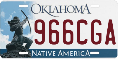 OK license plate 966CGA