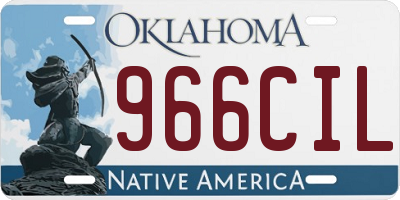 OK license plate 966CIL