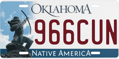 OK license plate 966CUN
