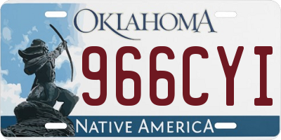 OK license plate 966CYI