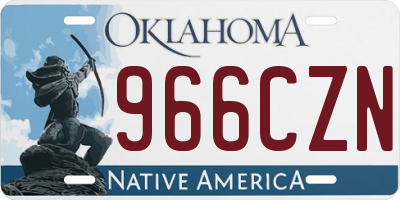 OK license plate 966CZN