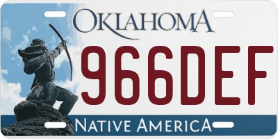 OK license plate 966DEF