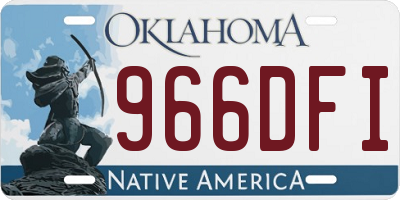 OK license plate 966DFI