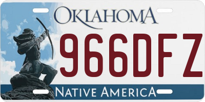 OK license plate 966DFZ