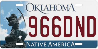 OK license plate 966DND