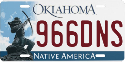 OK license plate 966DNS