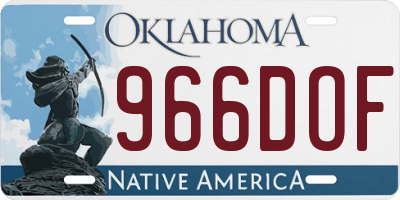 OK license plate 966DOF