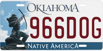 OK license plate 966DOG