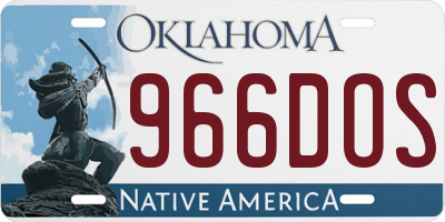 OK license plate 966DOS