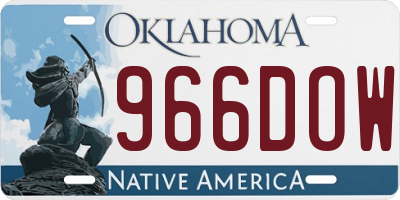 OK license plate 966DOW
