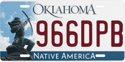 OK license plate 966DPB