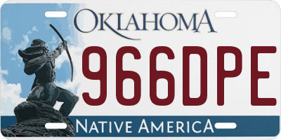 OK license plate 966DPE