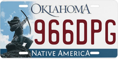 OK license plate 966DPG