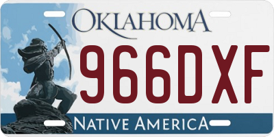 OK license plate 966DXF
