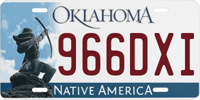 OK license plate 966DXI