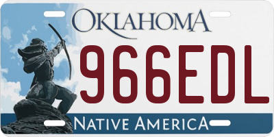 OK license plate 966EDL