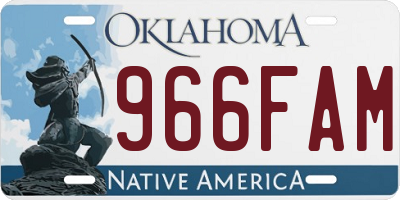 OK license plate 966FAM
