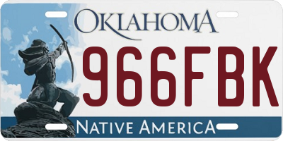 OK license plate 966FBK