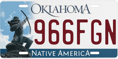 OK license plate 966FGN