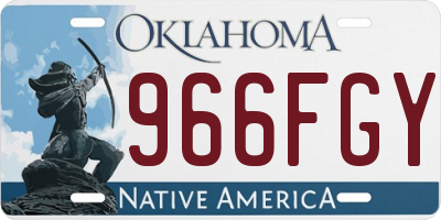 OK license plate 966FGY