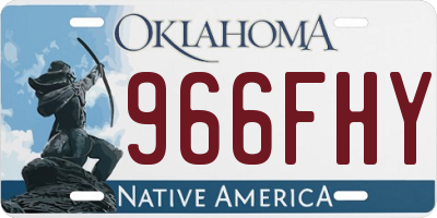 OK license plate 966FHY