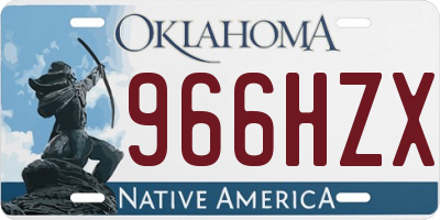 OK license plate 966HZX
