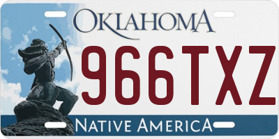 OK license plate 966TXZ