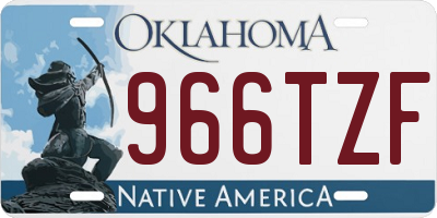 OK license plate 966TZF